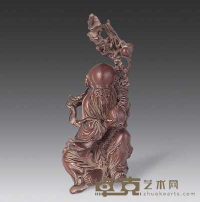 清 黄阳木雕寿星像 高17.5cm